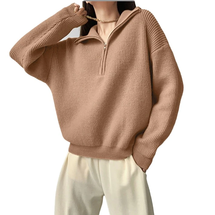 Suéter de mujer media zip