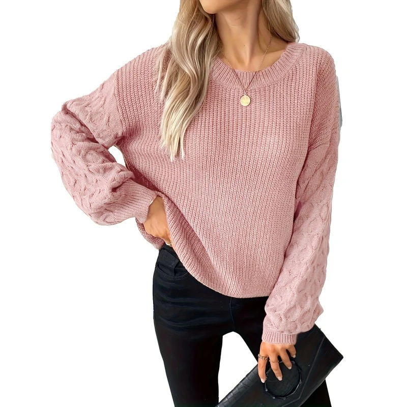 Mujeres de suéter de jersey rosa