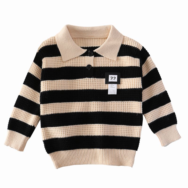 Séter de punto de collar de polo a rayas niños